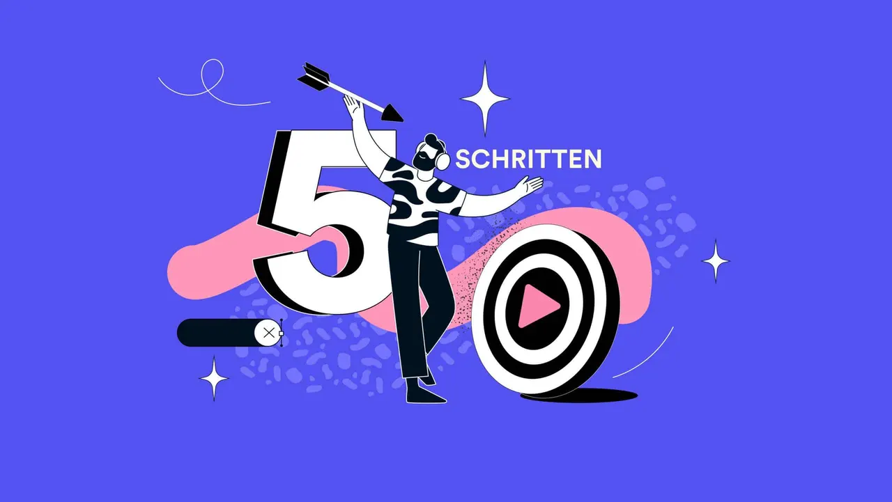 Erreichen von Marketingzielen mit fünf Schritten im Erklärvideo.